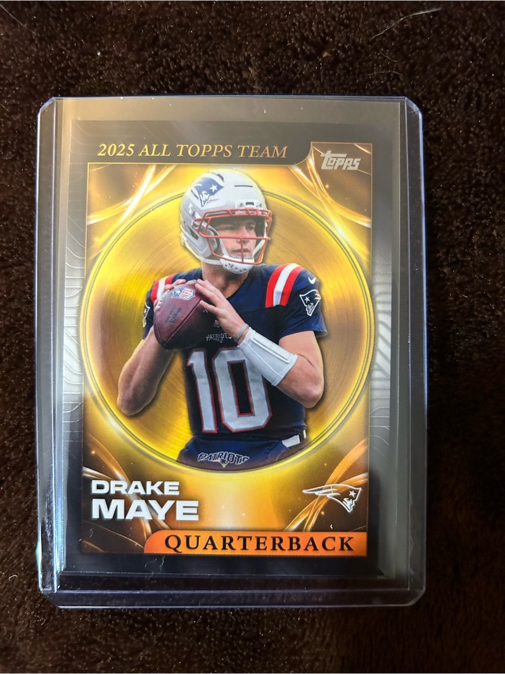 Topps Drake Maye Gold Football Card - Yellow & Gold Accents